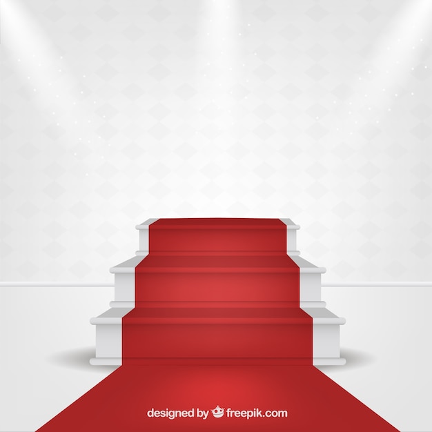 Vettore gratuito sfondo di tappeto rosso in stile realistico