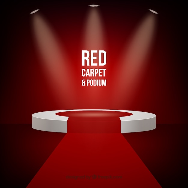 Red carpet background in realistic style