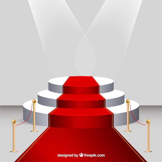 Red carpet background in realistic style