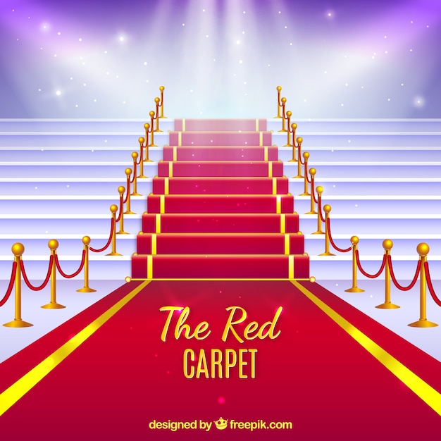 Free vector red carpet background in realistic style