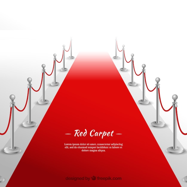 Free vector red carpet background in realistic style