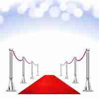 Free vector red carpet and bokeh lights