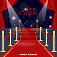 Free vector red carpet ceremony background in flat style