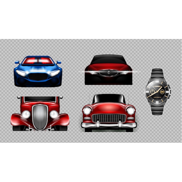 Free vector red cars collection