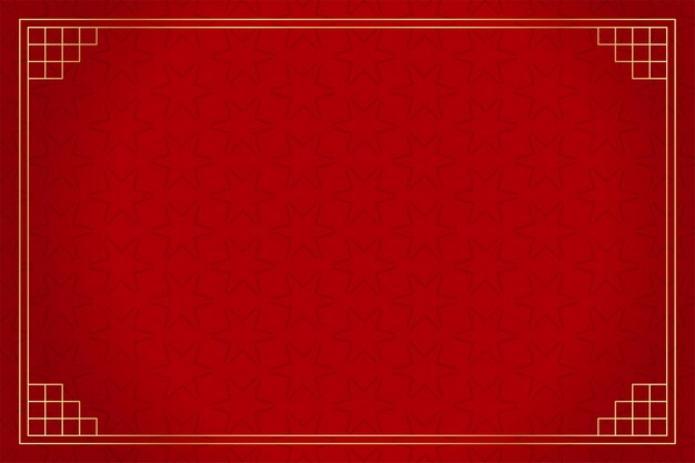Красный китайский узор фона с золотой рамкой