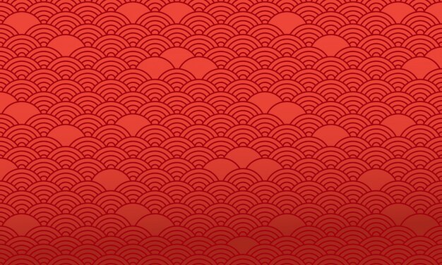 Red chinese pattern, oriental background. vector