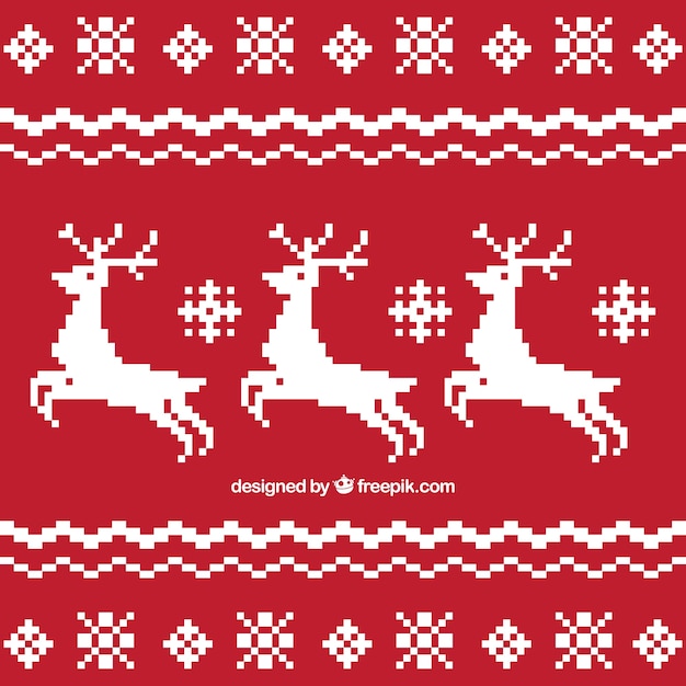 白い鹿レッドクリスマスの背景