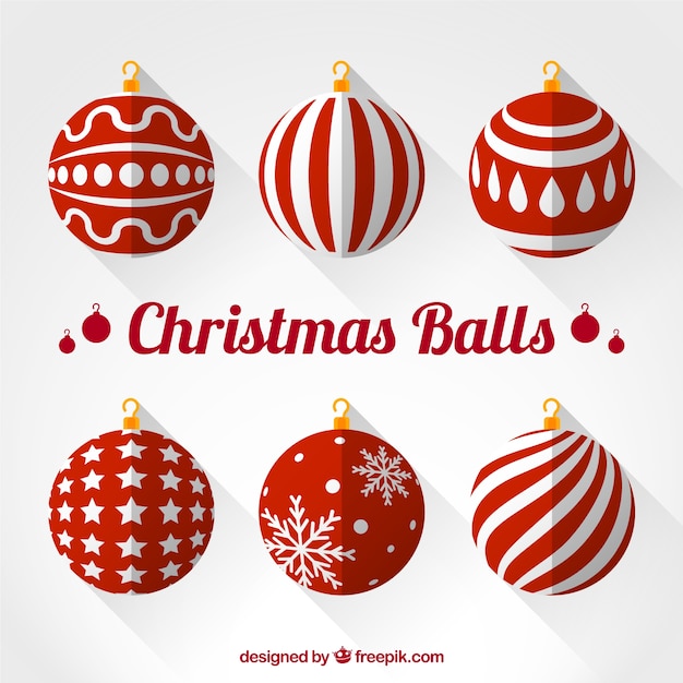 Red christmas balls collection
