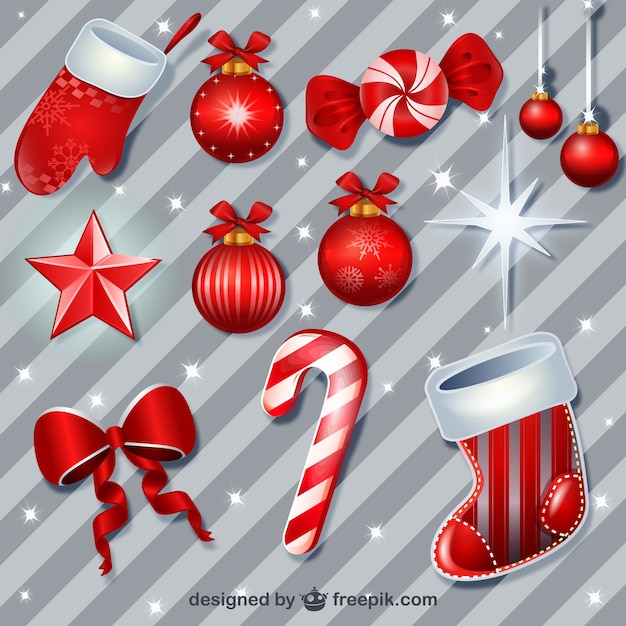 Red Christmas baubles pack