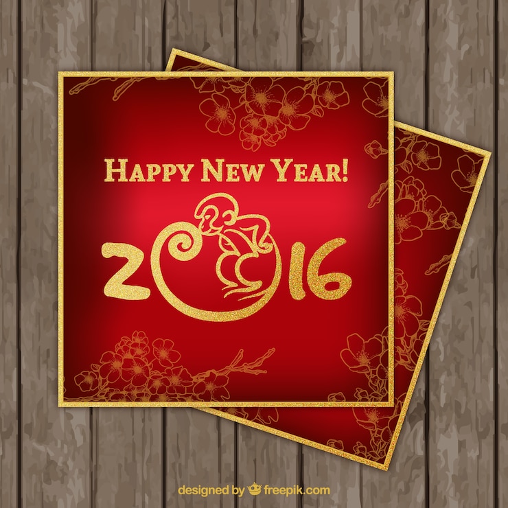 Free Vector red christmas card happy new year