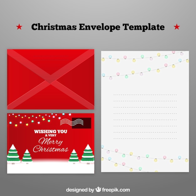 Red christmas envelope template