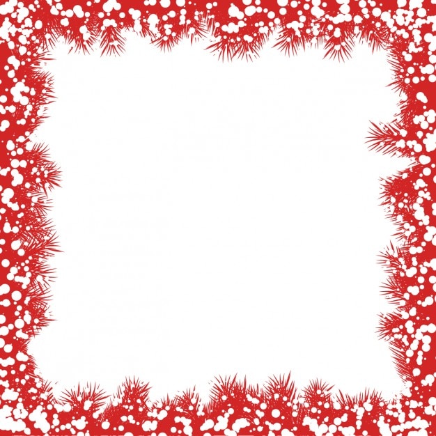 Free Vector red christmas garland frame