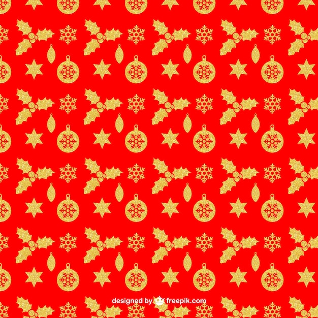Red christmas pattern with golden elements