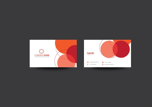 Free vector red circles business card
