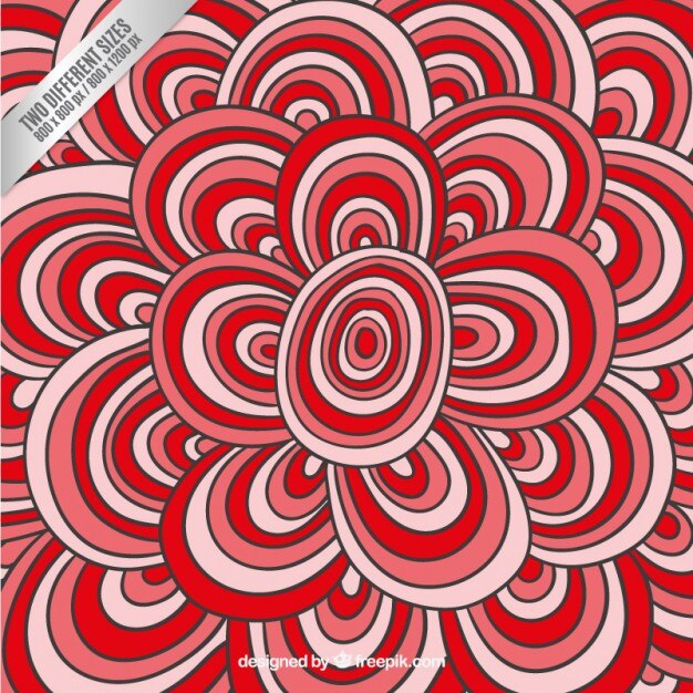 Free Vector red circular doodles background