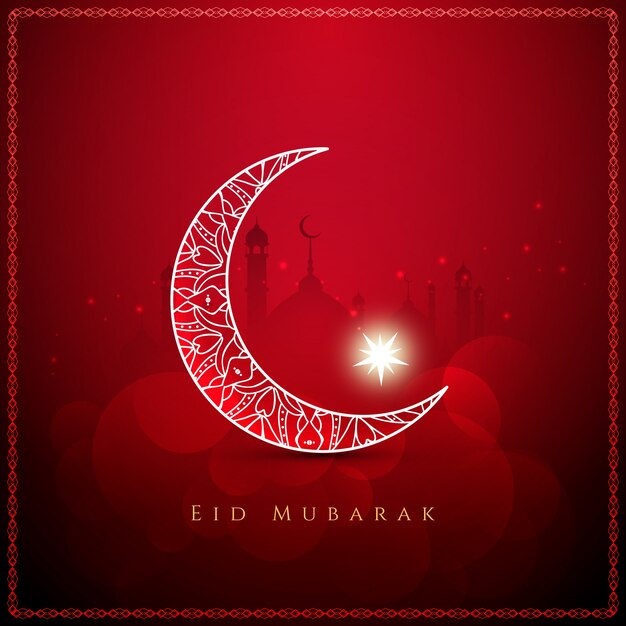 Красный цвет элегантный Eid mubarak фон