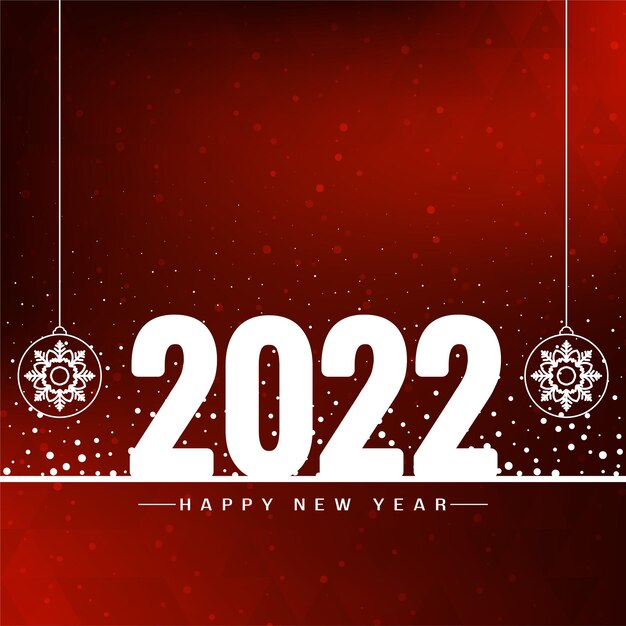 Red color happy new year 2022 greeting background vector