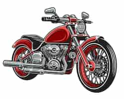 Free vector of red color motorcycle isolated on white background.