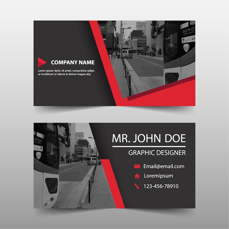Free Vector red commercial business card