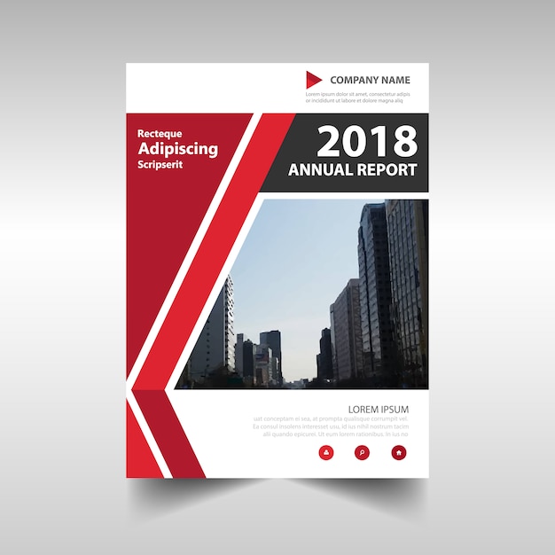 Free vector red corporate annual report design