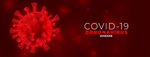 Red covid19 coronavirus dangerous spread banner design