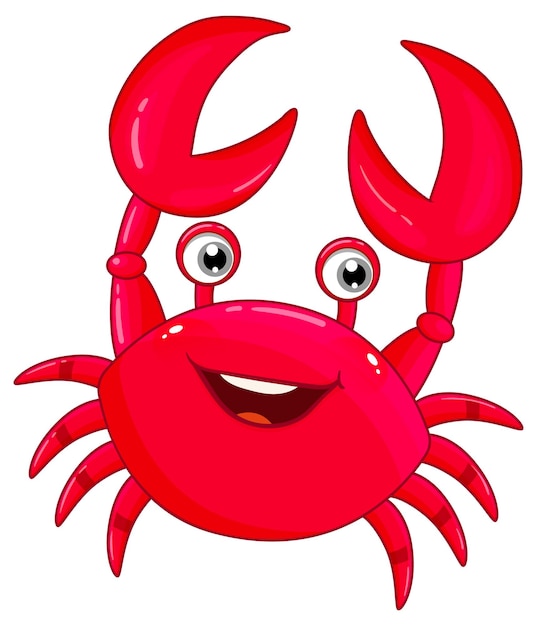 Free Vector | Red crab in cartoon design Free Vector | Red crab in cartoon design