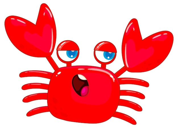 Free vector red crab in cartoon design