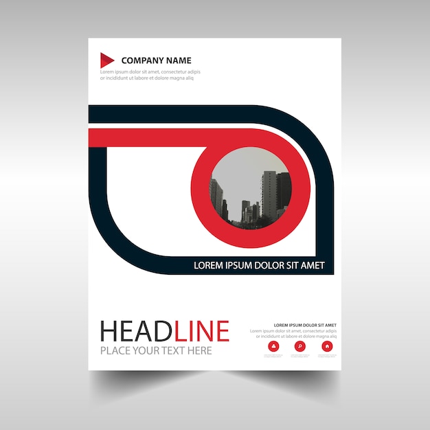 Red creative annual report book cover template