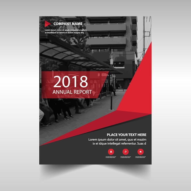 Red creative annual report cover template