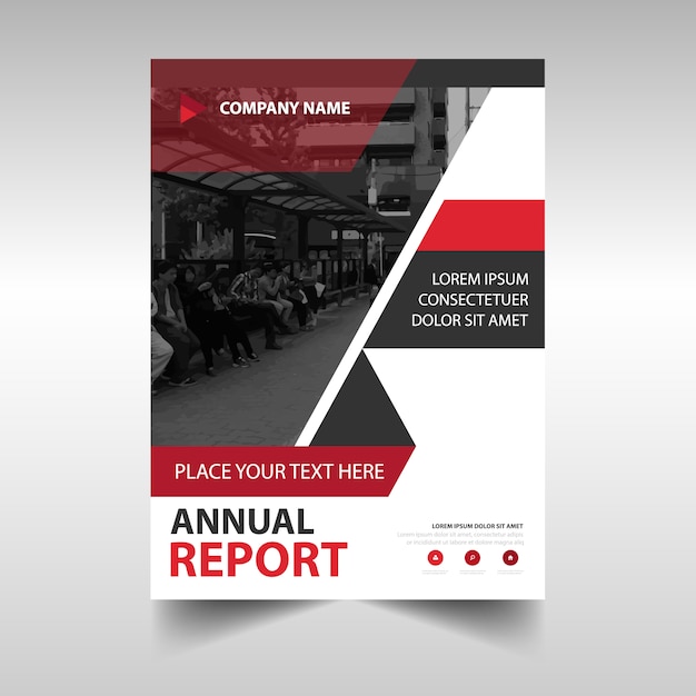 Red creative annual report template