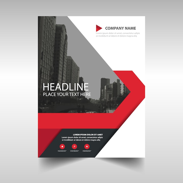 Red creative annual report template