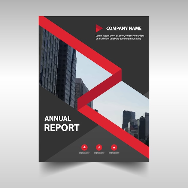 Free vector red creative corporate annual report template