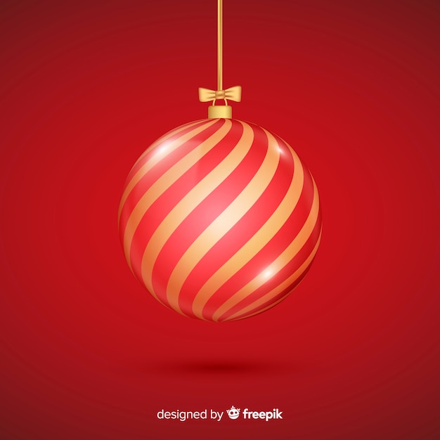 Red crystal christmas ball with gradient
