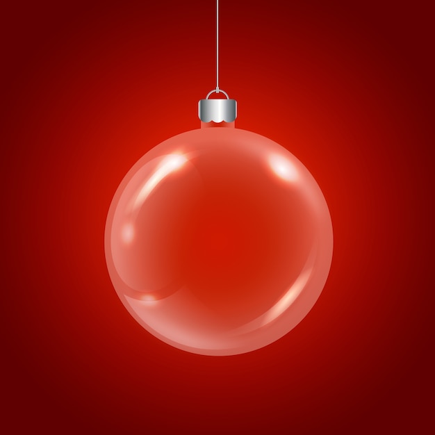 Free vector red crystal christmas ball