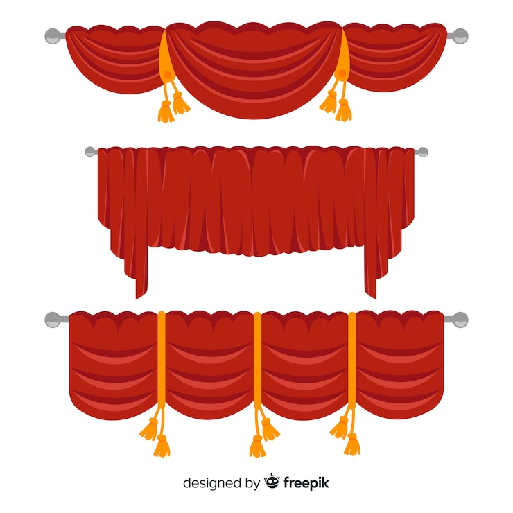 मुफ़्त वेक्टर red curtain collection in flat design