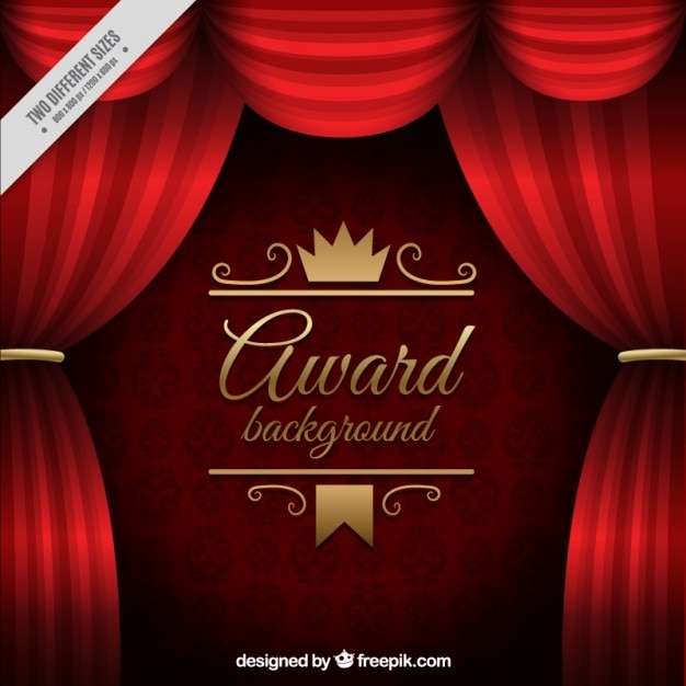 Free vector red curtains award background