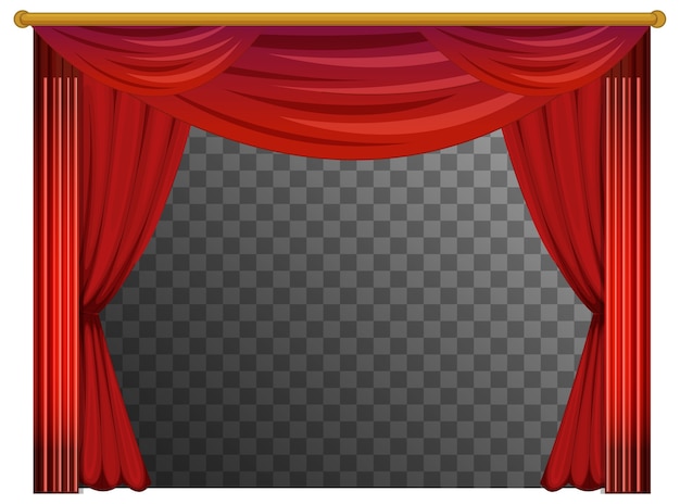 Бесплатное векторное изображение Красные шторы с прозрачным