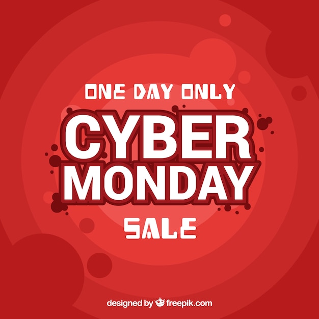 Free vector red cyber monday concept