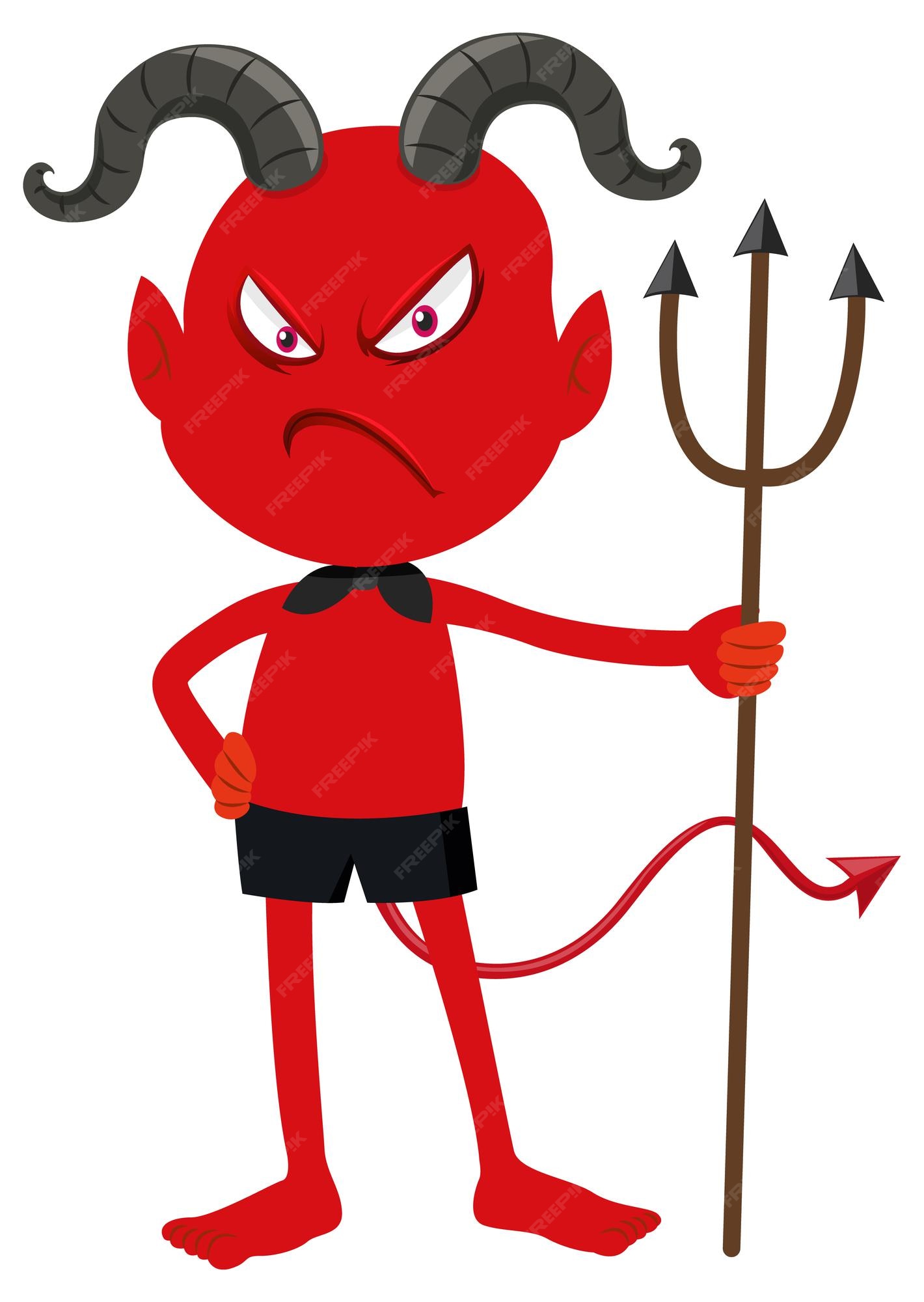 Free Vector | A red devil cartoon character with facial expression