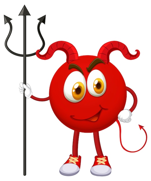 Free vector a red devil cartoon character with facial expression