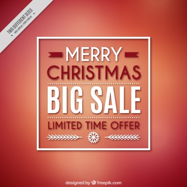 Free vector red discount christmas background