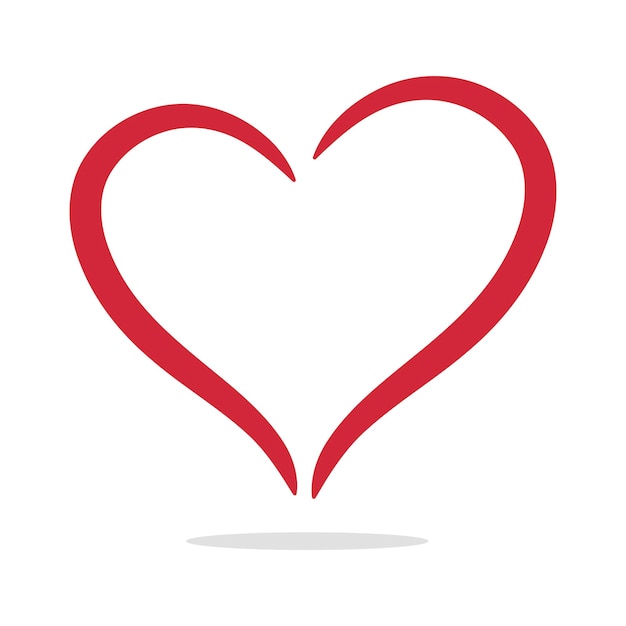 Free vector red doodle heart