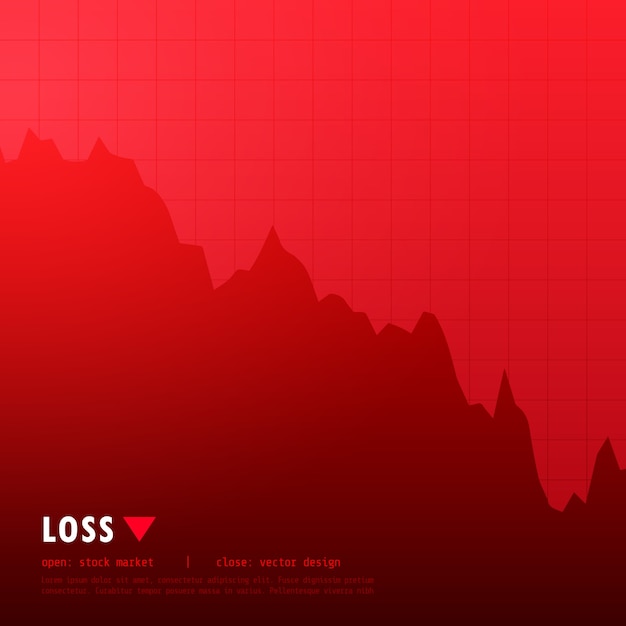 Rosso perdita di mercato azionario trading concept design