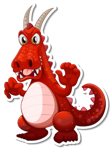 Red Dragon cartoon character sticker