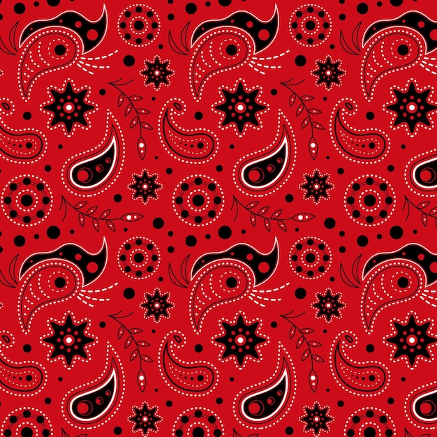 Motivo paisley disegnato rosso