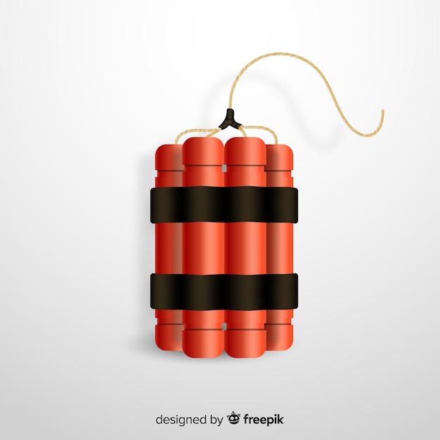 Free vector red dynamite bomb realistic style