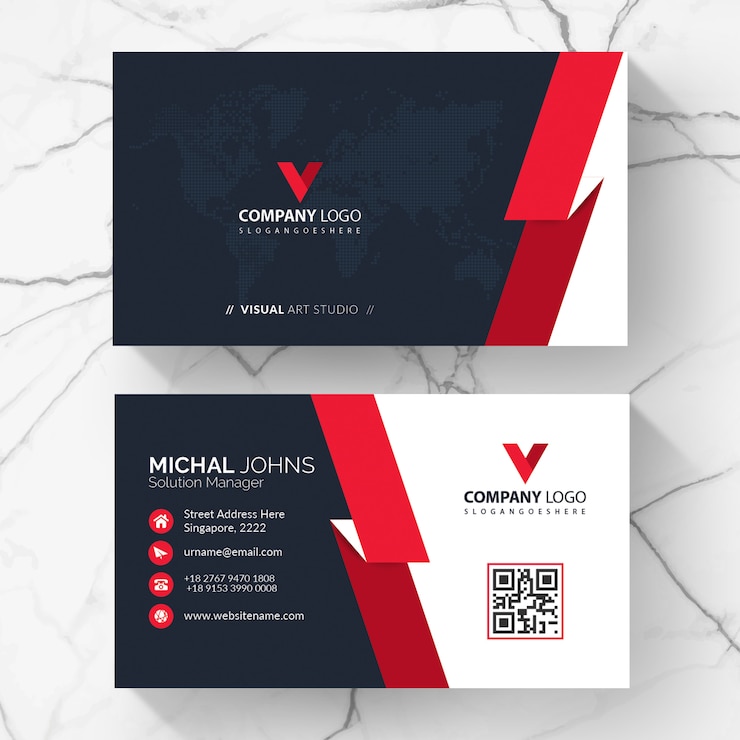 Free Vector red elegant corporate card