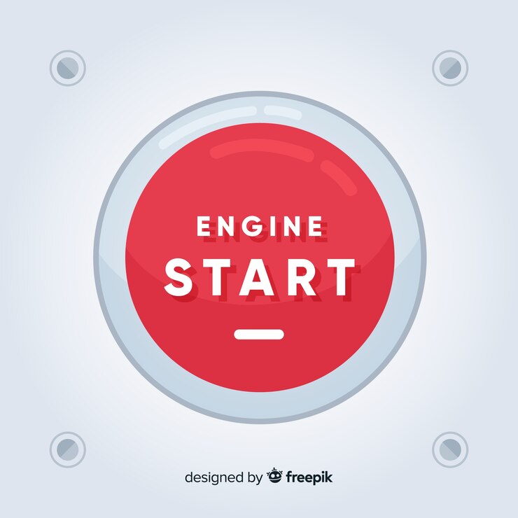 Free Vector red engine start button