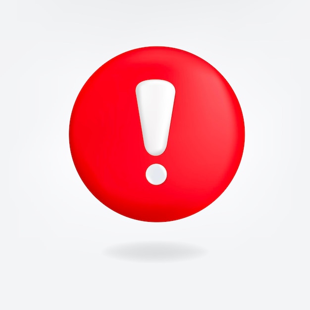 Free vector red exclamation mark symbol and attention or caution sign icon on alert danger problem.