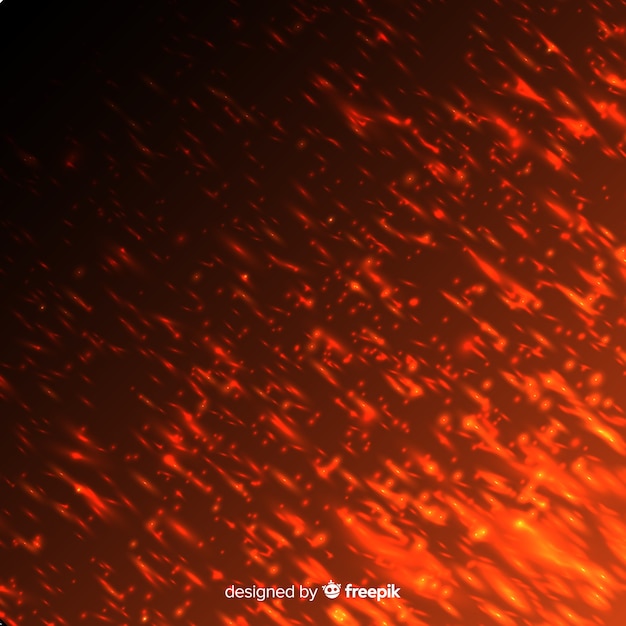 Red fire effect on transparent background